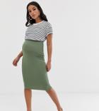 Asos Design Maternity Jersey Pencil Skirt-green
