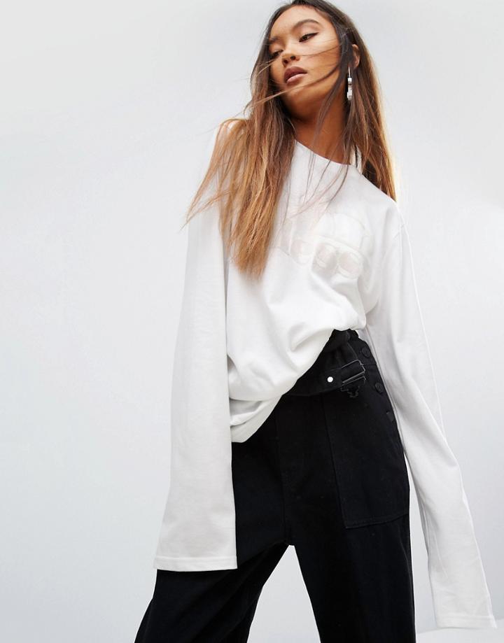 Ellesse Oversized T-shirt With Xl Sleeves - White