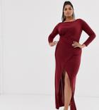 Club L London Plus Long Sleeve Maxi Dress