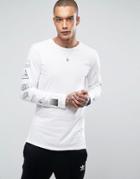 New Look Long Sleeve T-shirt With Arm Print In White - White