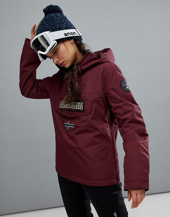 Napapijri Rainforest Winter Jacket In Burgundy - Red