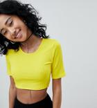 Rokoko Ribbed Crop T-shirt-yellow