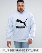 Puma Plus Vintage Logo Sweat In Blue Exclusive To Asos - Blue