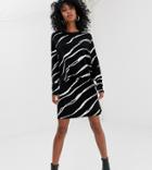 Weekday Knitted Sweater With Zebra Swirl Print-multi