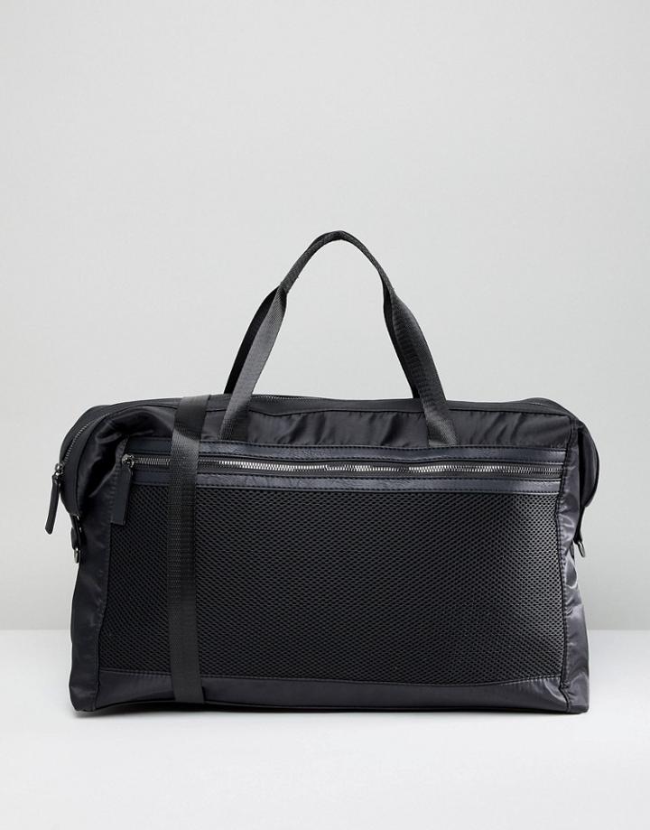 Yoki Fashion Nylon And Mesh Carryall - Black