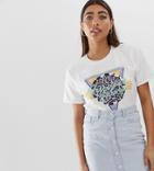 Reclaimed Vintage Inspired 80s Logo Print T-shirt - White