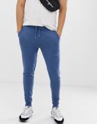 Asos Design Skinny Sweatpants In Blue - Blue