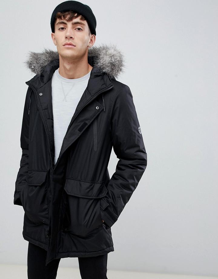 D-struct Fur Trimmed Oversized Mountain Parka Durable Poly - Black