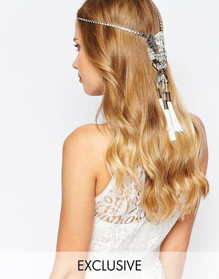 Olivia The Wolf Crystal Silver Gold Halo Headband - Crystal