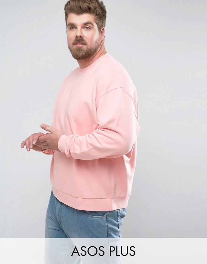 Asos Plus Oversized Sweatshirt In Pink - Pink