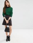 Asos Cord A Line Mini Skirt In Grey - Gray
