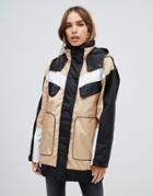 Asos Design Trophy Paneled Anorak-multi