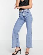 & Other Stories Organic Cotton Blend Flare Jeans With Studs In Blue