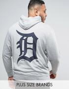 Majestic Plus Detroit Tigers Hoodie With Back Print - Gray