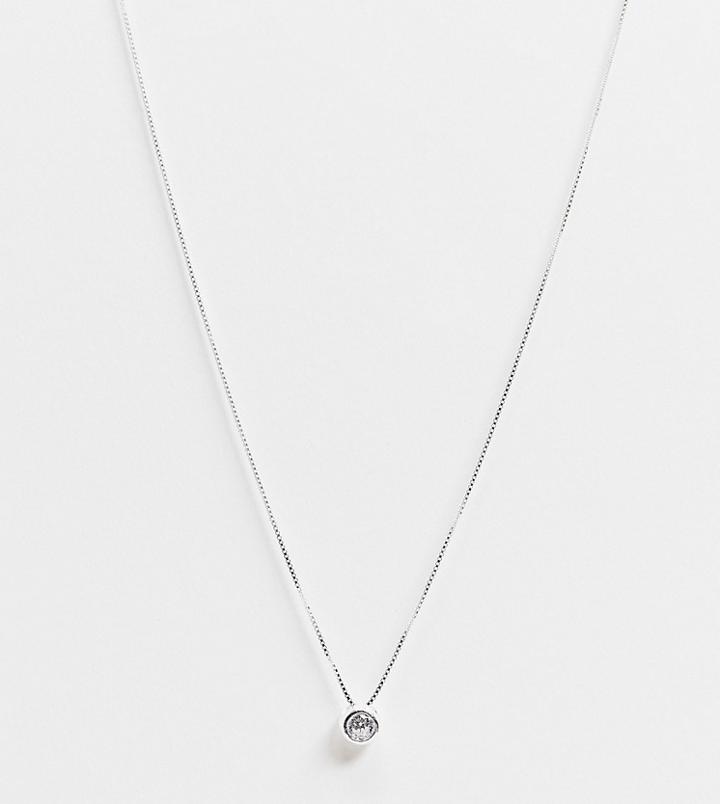 Kingsley Ryan Necklace In Sterling Silver With Clear Stone Pendant