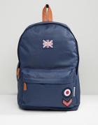 Lambretta Backpack Military With Badges In Navy - Navy