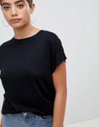 Asos Design Wide Neck Slouchy T-shirt - Black