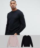 Asos Sweatshirt 2 Pack Black/pink Save - Multi