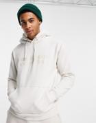 Abercrombie & Fitch Tonal Front Hd Double Logo Hoodie In Cream - Part Of A Set-white