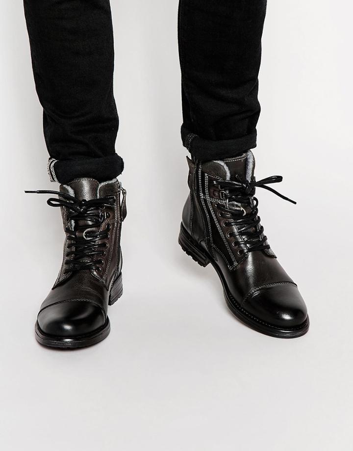 Aldo Giannola Leather Boots - Gray