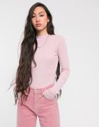 Weekday Meja Long Sleeve Top In Pink