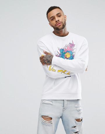 Asos Sweatshirt With Space Jam Print - White