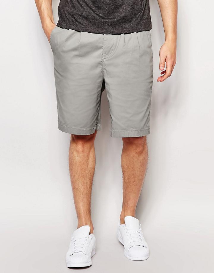 Pull & Bear Chino Shorts In Gray - Gray