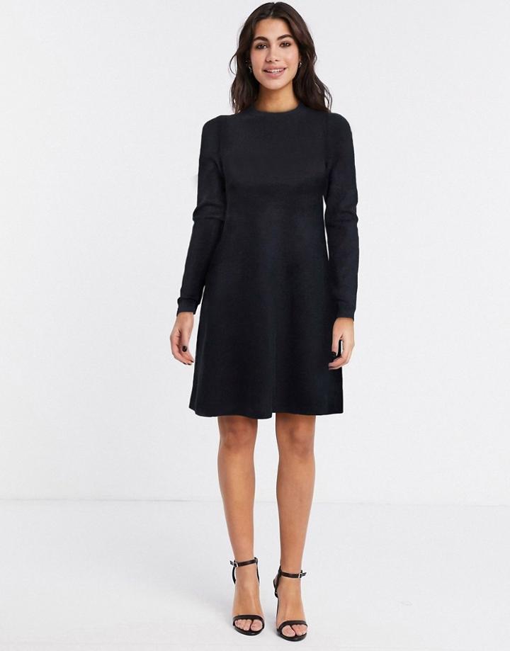 Vero Moda Knit Skater Dress In Black