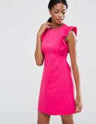 Asos Frill A-line Shift Dress - Pink