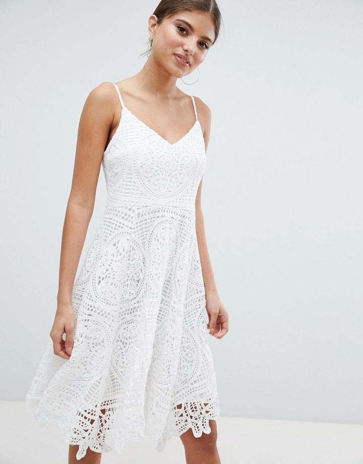 Jessica Wright Lace Skater Dress - Cream