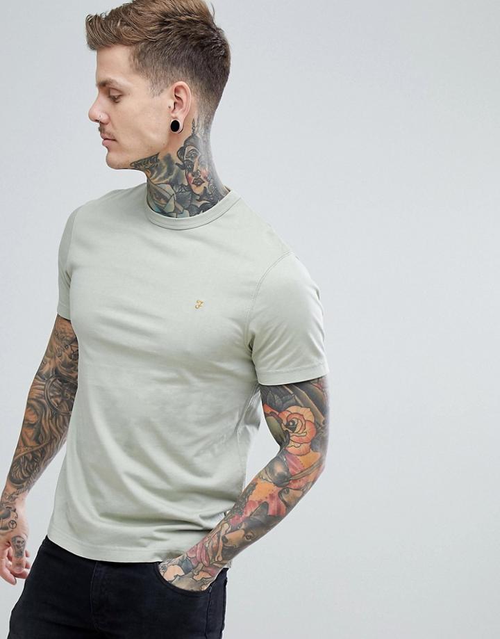 Farah Deansgate Slim Fit T-shirt In Light Green - Green