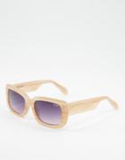 Quay Yada Yada Square Sunglasses In Ivory Tortoise Shell-white