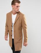 Jack & Jones Premium Wool Overcoat - Tan
