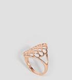 Lavish Alice Sterling Silver Rose Gold Plated Oversized Honeycomb Ring - Gold