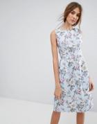 Oasis Textured Floral Print Longerline Skater Dress - Multi