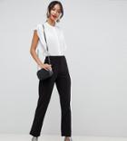 Asos Design Tall Pull On Tapered Black Pants In Jersey Crepe