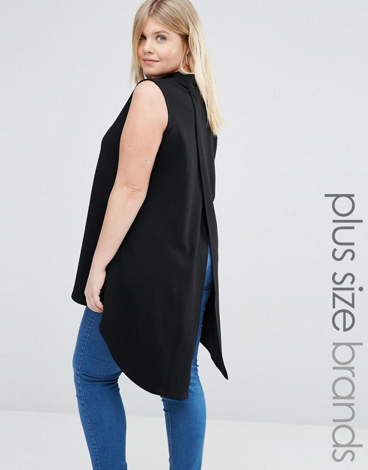 New Look Plus High Neck Sleeveless Top - Black