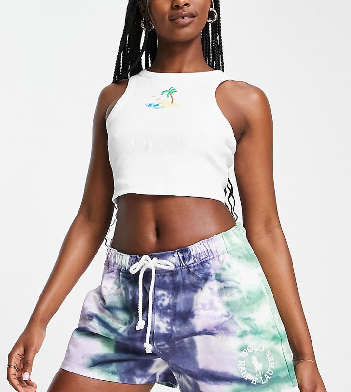 Polo Ralph Lauren X Asos Exclusive Collab Cotton Logo Shorts In Tie Dye Print - Part Of A Set-multi