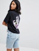 Santa Cruz Boyfriend T-shirt With Tye Dye Screaming Hand Back Print - Black
