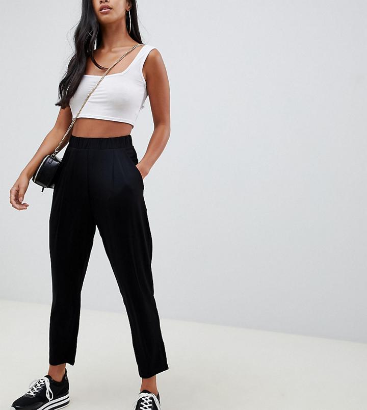 Asos Design Petite Ultimate Jersey Peg Pants - Black