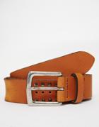Asos Leather Belt In Tan With Vintage Style Studding - Tan