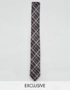 Reclaimed Vintage Inspired Skinny Tie In Check - Blue