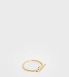 Galleria Armadoro Gold Plated Crystal Pave J Initial Ring - Gold