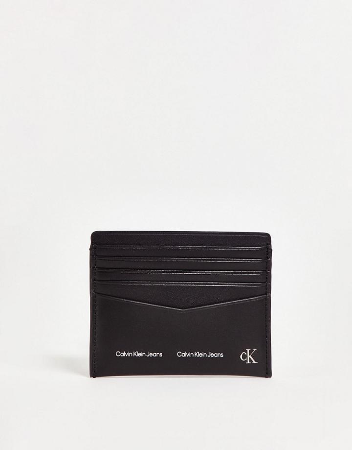 Calvin Klein Jeans Logo Stripe Cardholder In Black