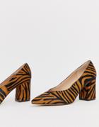 Office Mama Animal Pointed Court Block Heeled Shoe - Multi