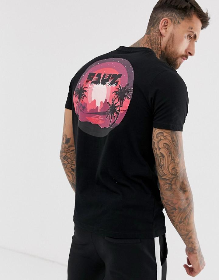Friend Or Faux Mellow Back Print T-shirt-black