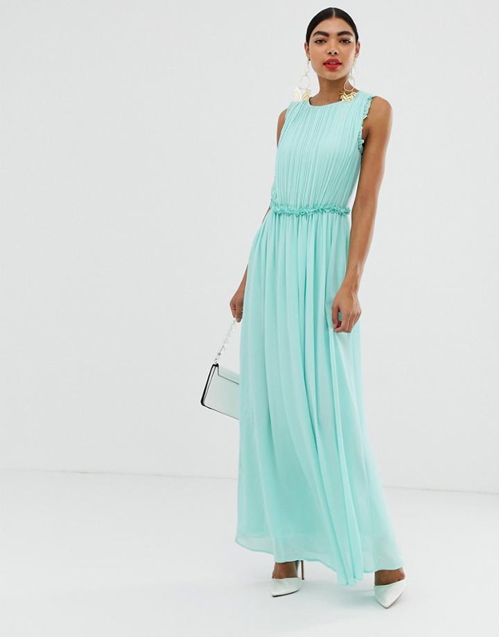 Unique21 Sleeveless Pleated Maxi Dress-green