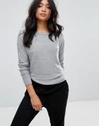 Jdy Striped Knitted Sweater - Gray