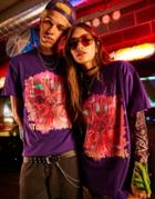 Reclaimed Vintage X Stranger Things Unisex T-shirt In Washed Purple With Demogorgon Print-multi