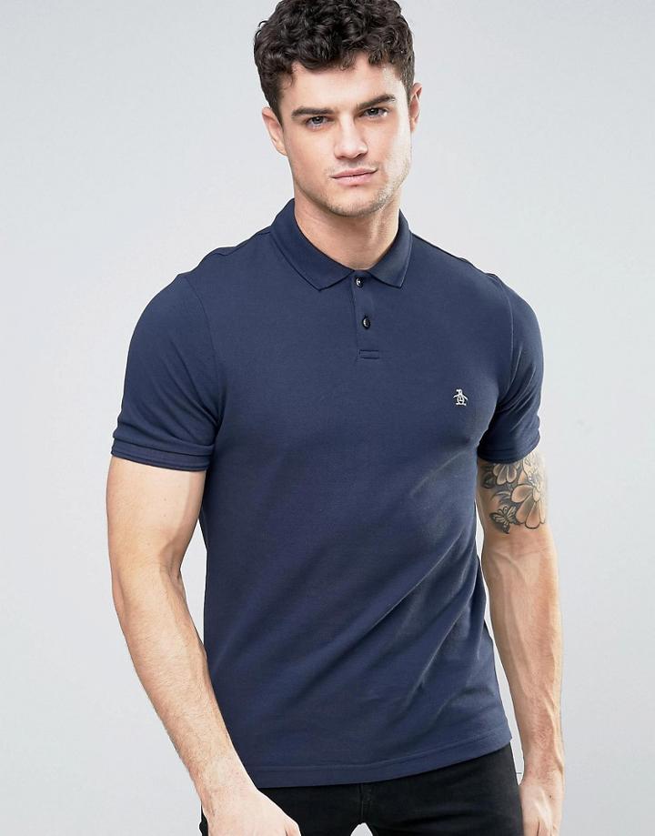 Original Penguin Winston Slim Fit Polo Shirt - Navy